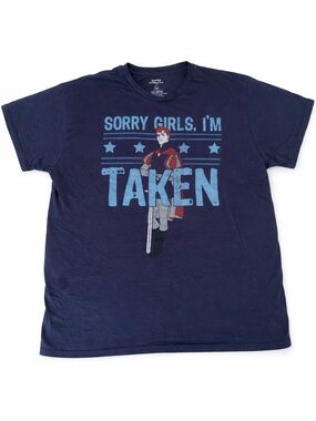 Disney Navy Blue 'Sorry Girls I'm Taken' Graphic Tee with Light Blue Print